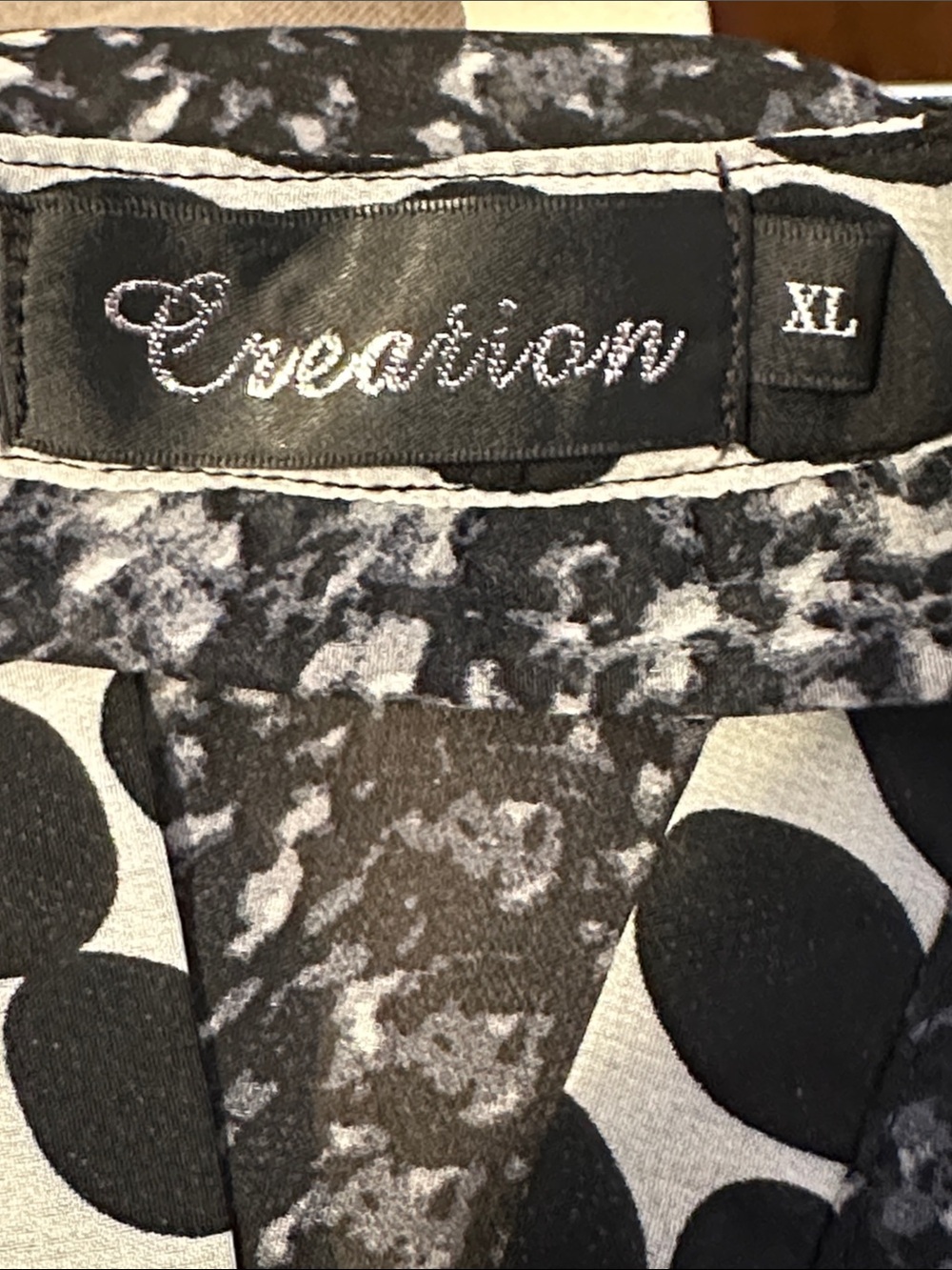 Creation XL Sheer Tunic Blouse Black White Polka Dot Abstract Layered Boho Top - Picture 13 of 13